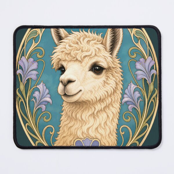 Item preview, Art Nouveau Alpaca Portrait Vintage Floral Frame designed and sold by AntiqueImages.