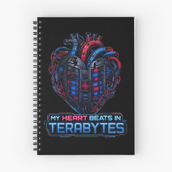 Aperçu de l'œuvre T-shirt « Data Center My Heart Beats In Terabytes » - Passion Data Center créée et vendue par Uglyandcute.