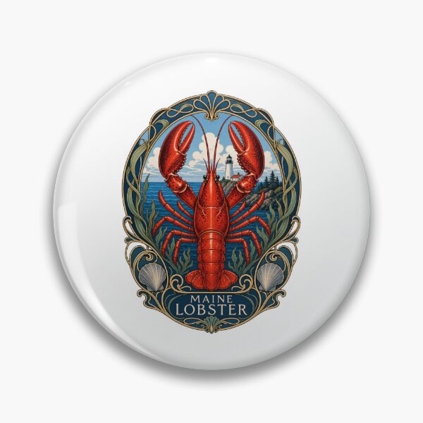 Item preview, Maine Lobster Lighthouse Coastal Ocean Nautical Art designed and sold by AntiqueImages.