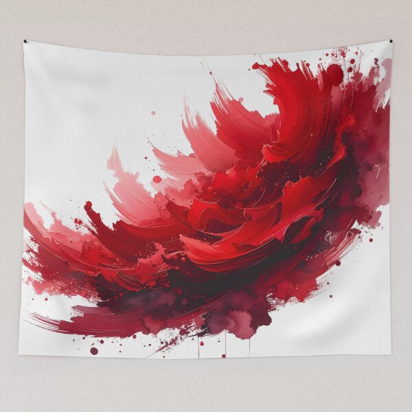 Item preview, Crimson Red Abstract Floral Brushstroke designed and sold by BetweenForms.