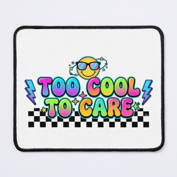 Item preview, Too Cool To Care Y2K Typography T-Shirt | Retro Smiley Graphic | Trendy Bubble Letter Tee designed and sold by Faisal Shah.