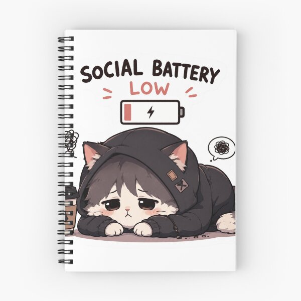 Item preview, Low Social Battery Cozy Cat Sticker  designed and sold by Designertanya.