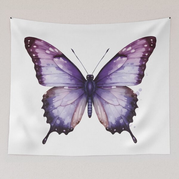 Item preview, Purple Butterfly Watercolor Painting designed and sold by RawNaturePrints.