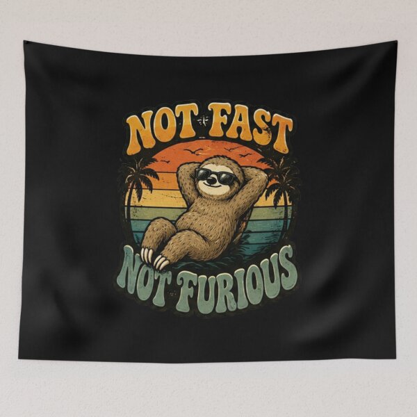 Item preview, Not Fast Not Furious Sloth Shirt, Funny Sloth Retro Tee, Lazy Animal Humor Graphic, 70s Vintage Aesthetic Cute Sloth T-Shirt designed and sold by hyper retro.