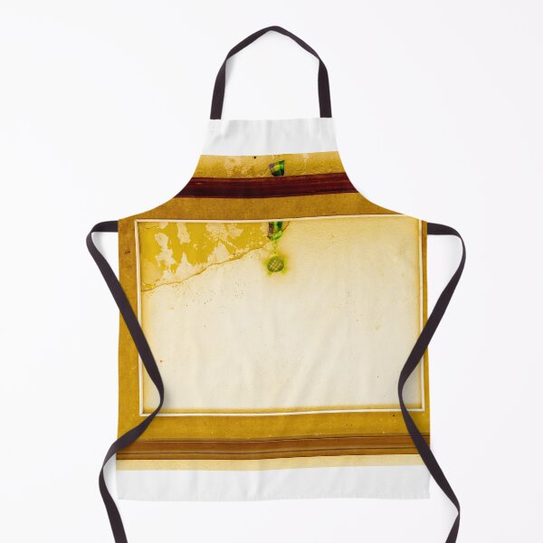 Item preview, Empty Vintage Wooden Frame On Peeling Yellow Wall With Hanging Green Ornament And Blank Space designed and sold by Nmallia.