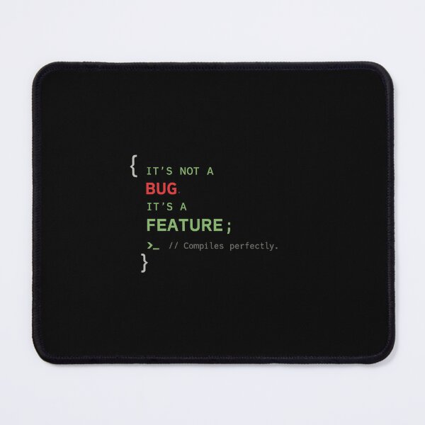 Item preview, It's Not a Bug It's a Feature Funny Programmer Coding Minimal Typography T-Shirt designed and sold by Final Chance Designs⭐️⭐️⭐️⭐️⭐️.