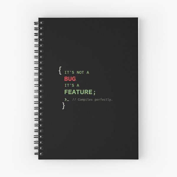 Item preview, It's Not a Bug It's a Feature Funny Programmer Coding Minimal Typography T-Shirt designed and sold by Final Chance Designs⭐️⭐️⭐️⭐️⭐️.