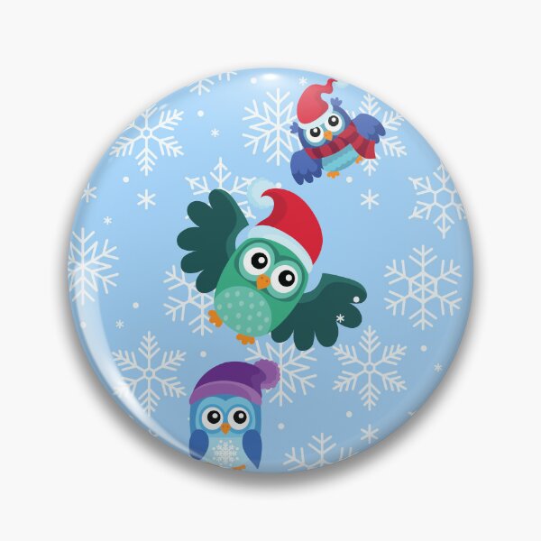 Item preview, Christmas owl flying wearing Santa hat designed and sold by BritishDelights.