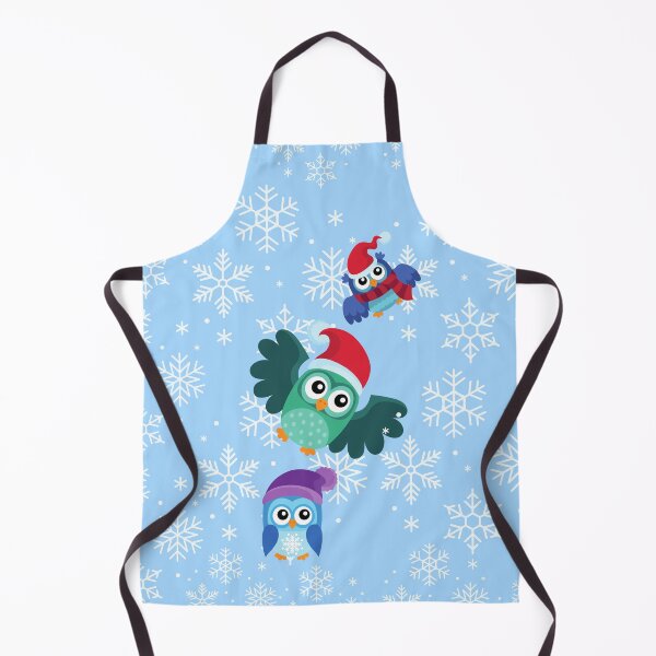 Item preview, Christmas owl flying wearing Santa hat designed and sold by BritishDelights.
