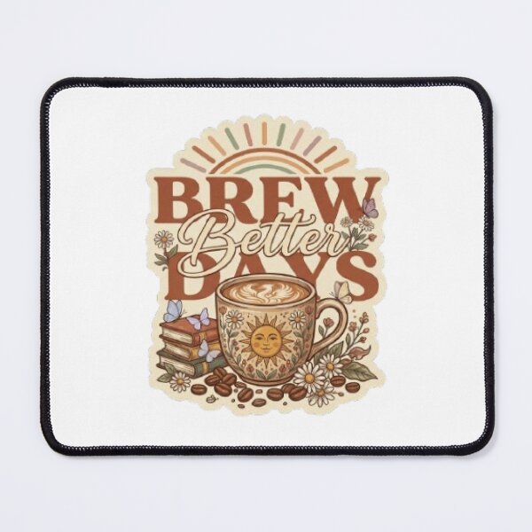 Item preview, Brew Better Days Coffee T-Shirt | Cozy Café Typography | Floral Coffee Lover Graphic Tee designed and sold by Faisal Shah.