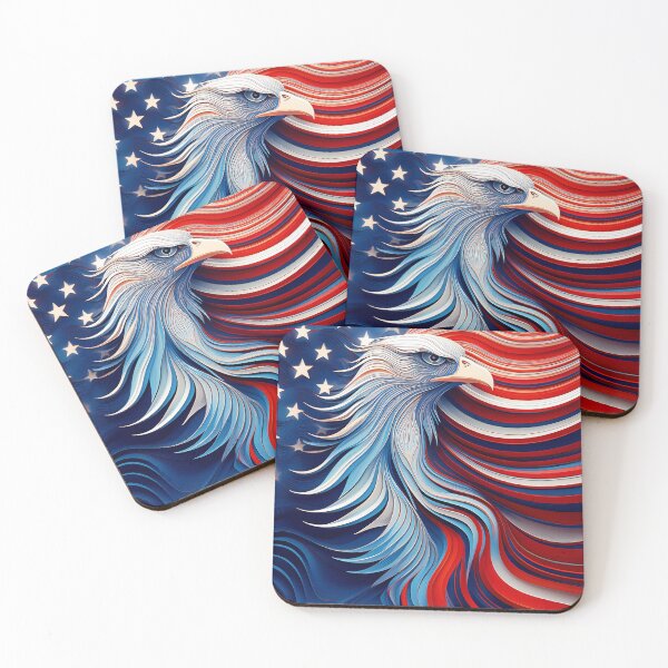 Item preview, Patriotic Bald Eagle - American Flag Art designed and sold by Outlet Raloel.