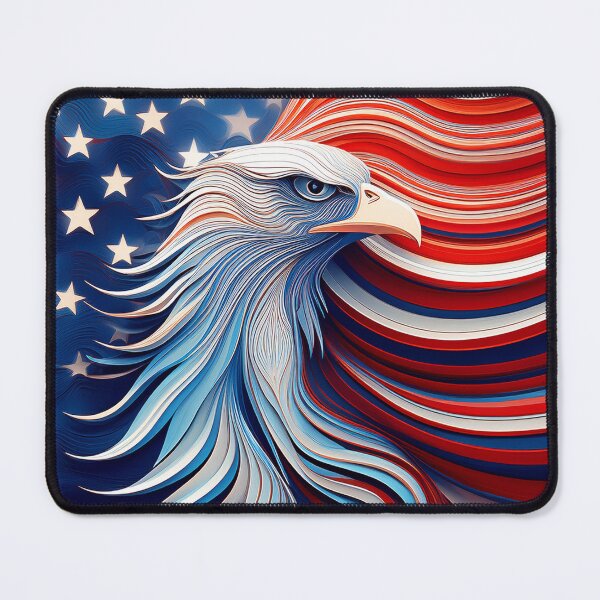 Item preview, Patriotic Bald Eagle - American Flag Art designed and sold by Outlet Raloel.