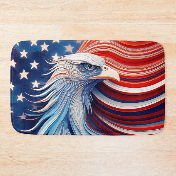 Item preview, Patriotic Bald Eagle - American Flag Art designed and sold by Raloel Art.