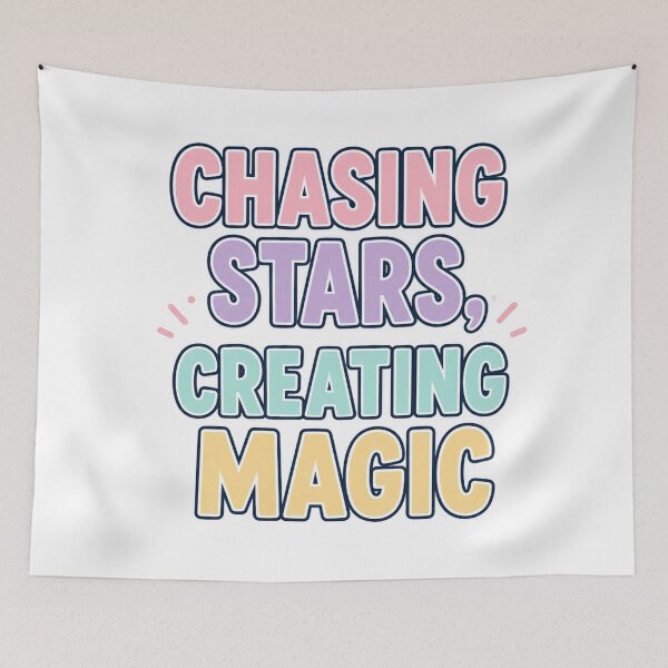 Item preview, Chasing Stars Creating Magic Inspirational Quote Design designed and sold by Nawi32.