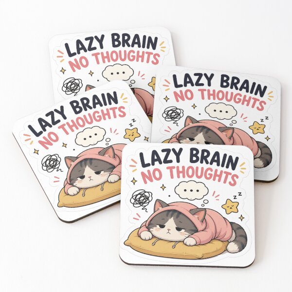 Item preview, Sleepy Brain Empty thoughts cat Sticker designed and sold by Designertanya.