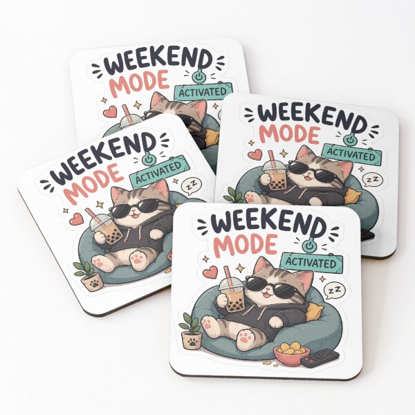 Item preview, Weekend Chill Cat Mode Sticker  designed and sold by Designertanya.