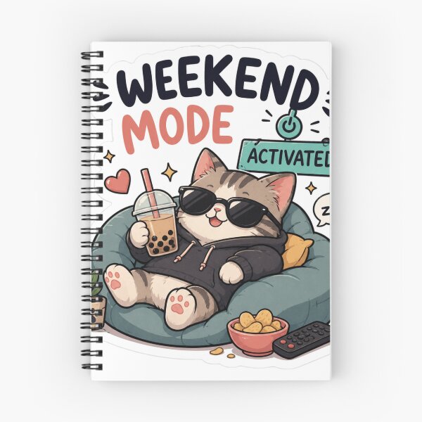 Item preview, Weekend Chill Cat Mode Sticker  designed and sold by Designertanya.