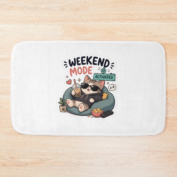 Item preview, Weekend Chill Cat Mode Sticker  designed and sold by Designertanya.