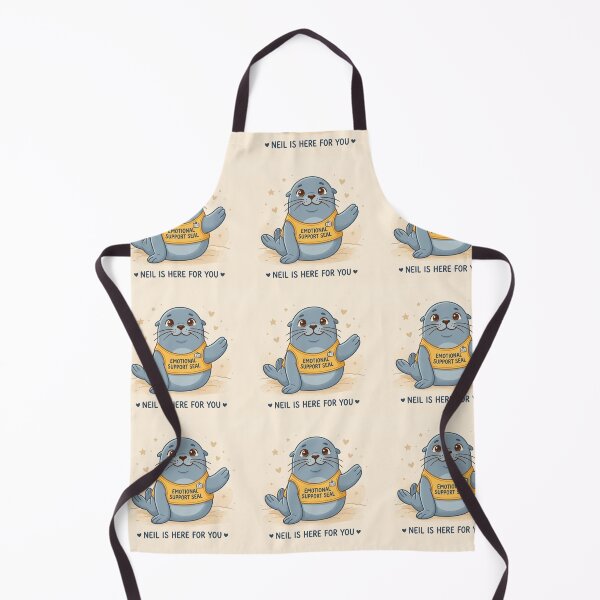 Item preview, Emotional Support Gift – Neil Is Here For You Comforting Seal Cartoon Tee designed and sold by DmaarGroup.