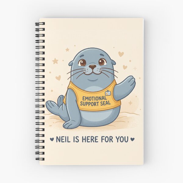 Item preview, Emotional Support Gift – Neil Is Here For You Comforting Seal Cartoon Tee designed and sold by DmaarGroup.