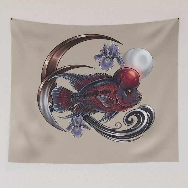 Item preview, Mystic Flowerhorn Cichlid Autumn Night designed and sold by MythicCotton.
