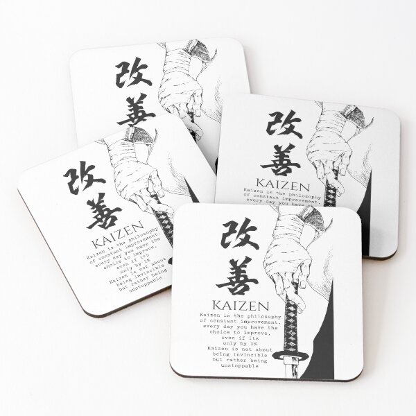 Item preview, Kaizen Samurai Katana Motivational Quote Art designed and sold by FaizArtShop.