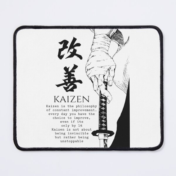 Item preview, Kaizen Samurai Katana Motivational Quote Art designed and sold by FaizArtShop.