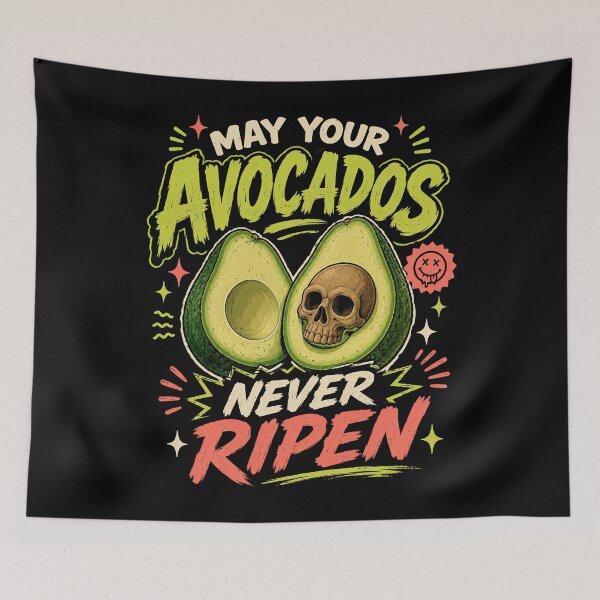 Item preview, May Your Avocados Never Ripen Dark Food Humor designed and sold by Victor Shadehorn.