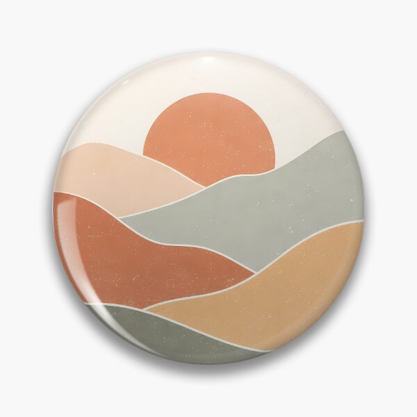 Item preview, Mid-Century Modern Retro Mountain Sun Landscape Art Print designed and sold by SoftSpaceDesign.