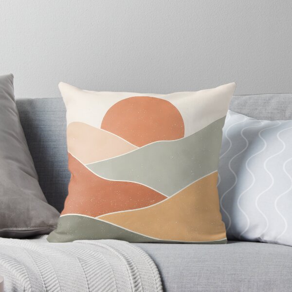 Item preview, Mid-Century Modern Retro Mountain Sun Landscape Art Print designed and sold by SoftSpaceDesign.