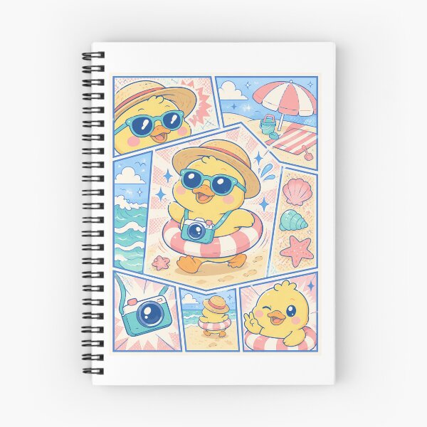 Item preview, Kawaii Beach Tourist Duck Comic Panel designed and sold by Gift Phrase Studio.