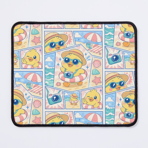 Item preview, Kawaii Beach Tourist Duck Comic Panel designed and sold by Gift Phrase Studio.