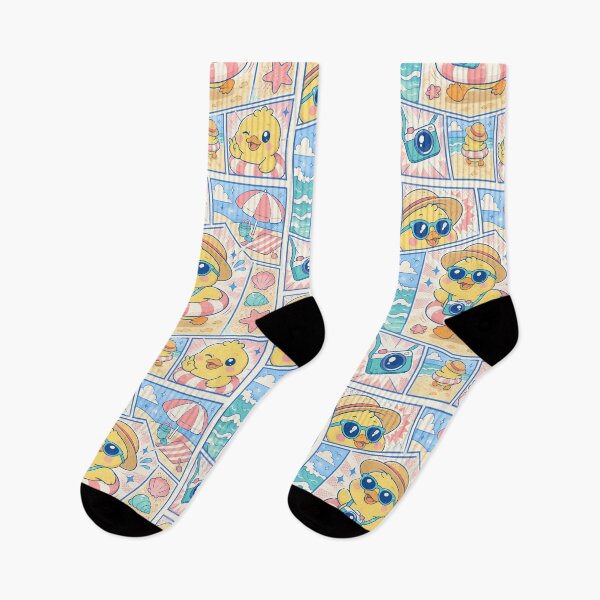 Item preview, Kawaii Beach Tourist Duck Comic Panel designed and sold by Gift Phrase Studio.