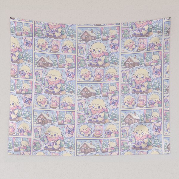 Item preview, Kawaii Snow Cabin Traveler Sheep designed and sold by Magmashup.