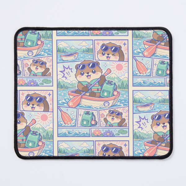 Item preview, Kawaii Lake Boat Otter Panel designed and sold by Gift Phrase Studio.