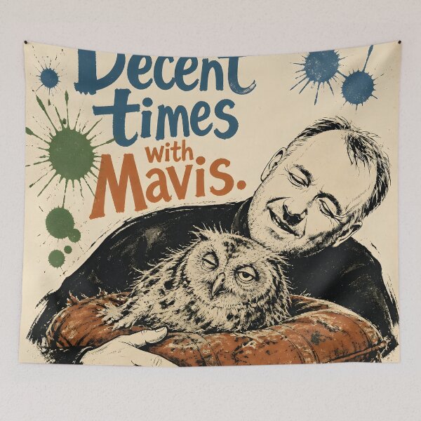 Item preview, Bob Mortimer with Mavis the sick owl  designed and sold by JosieandRose.