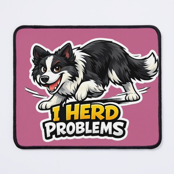 Item preview, I Herd Problems Funny Border Collie Dog Sticker designed and sold by lazygum.