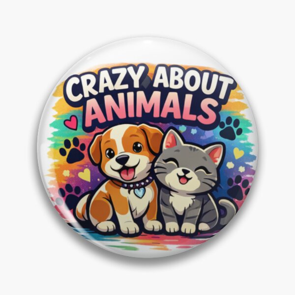 Item preview, Crazy About Animals – Cute Cartoon Dog and Cat Lover Design designed and sold by Cartoon art with a purpose ❤️ Supporting Althea’s friends .