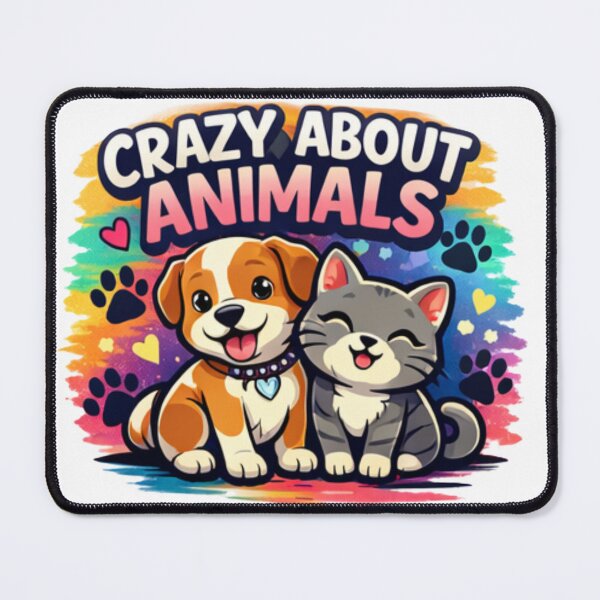 Item preview, Crazy About Animals – Cute Cartoon Dog and Cat Lover Design designed and sold by Cartoon art with a purpose ❤️ Supporting Althea’s friends .