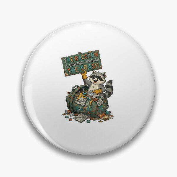 Item preview, The Raccoon Is Digging Through The Trash Funny Animal Sticker designed and sold by Imaginarium of Chaos falcon88 .
