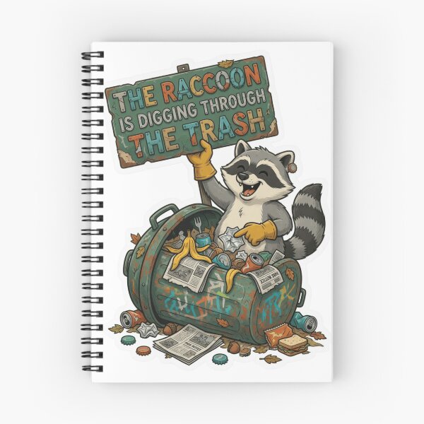 Item preview, The Raccoon Is Digging Through The Trash Funny Animal Sticker designed and sold by Imaginarium of Chaos falcon88 .