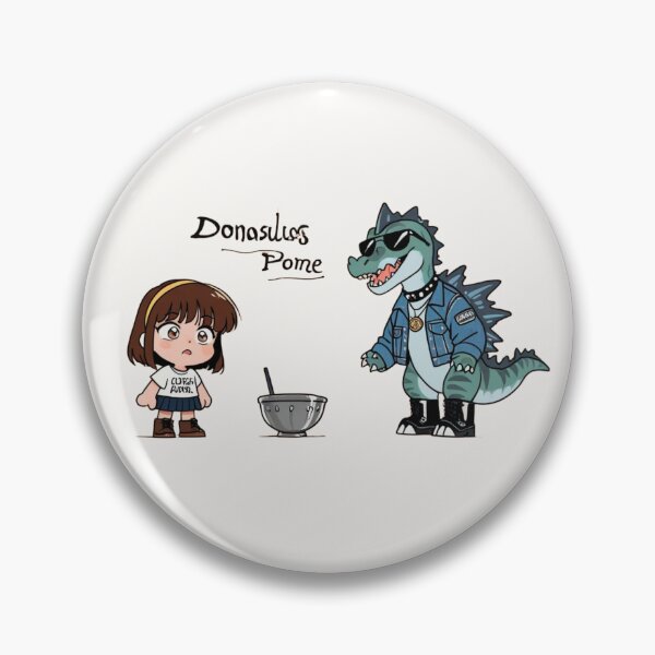Item preview, Cute Chibi Girl and Cool Punk Dinosaur Cartoon Illustration designed and sold by BLUESKY11a.