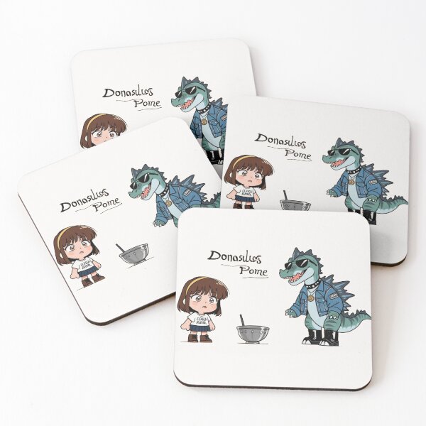 Item preview, Cute Chibi Girl and Cool Punk Dinosaur Cartoon Illustration designed and sold by BLUESKY11a.