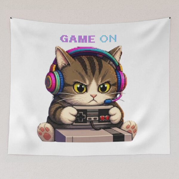 Aperçu de l'œuvre Chat Gamer Mignon Rétro Piksel Art - Jeu créée et vendue par StudioCnr.