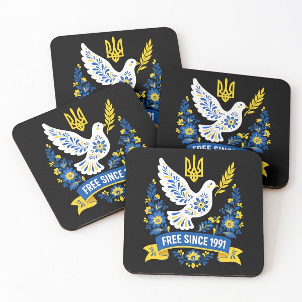 Item preview, Ukraine Free Since 1991 Dove and Tryzub Ukrainian Folk Art designed and sold by ML-Media.