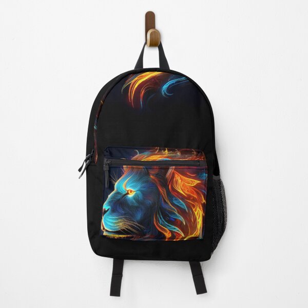 Item preview, Neon Fire Lion - Glowing Majestic Animal Digital Art designed and sold by Outlet Raloel.