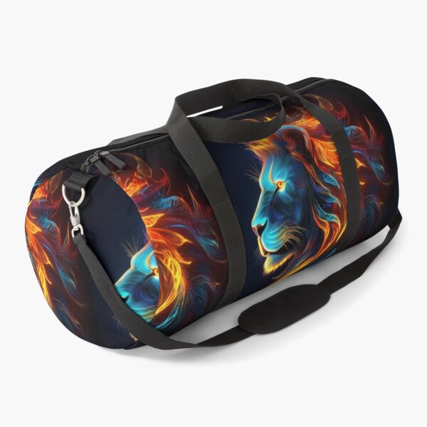 Item preview, Neon Fire Lion - Glowing Majestic Animal Digital Art designed and sold by Outlet Raloel.