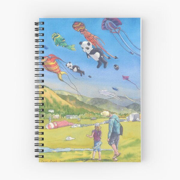 Item preview, Daddy-daughter day at a kite festival designed and sold by Dave Baab watercolors.