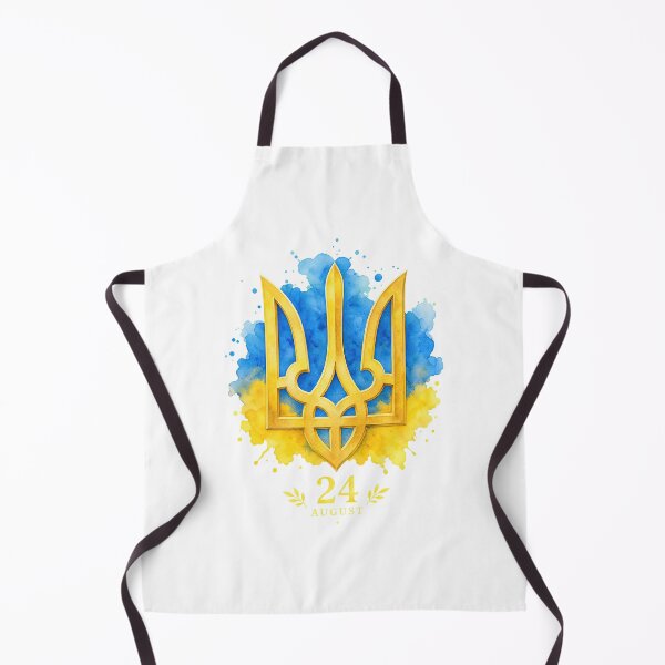 Item preview, Ukraine Tryzub Gold Emblem Watercolor Blue and Yellow Independence Day designed and sold by ML-Media.