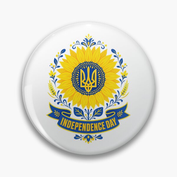 Item preview, Ukraine Independence Day Sunflower Tryzub Floral Emblem designed and sold by ML-Media.